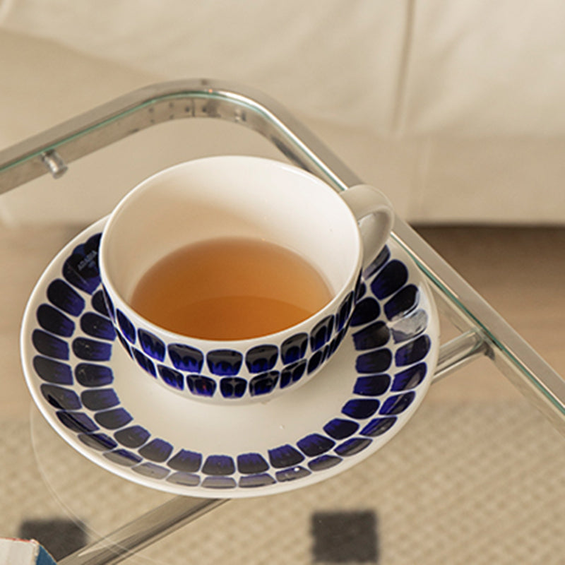 23.6" W Clear Glass End Table Pedestal Stainless Steel Side Table with Adjustable Height