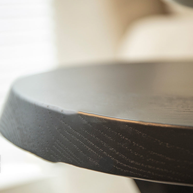 Solid Wood 3 Legs Side Table Modern Dia 12" 2-Piece End Tables Set