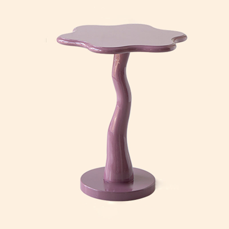 20" Tall Irregular Side Table Pedestal Solid Wood End Table Set