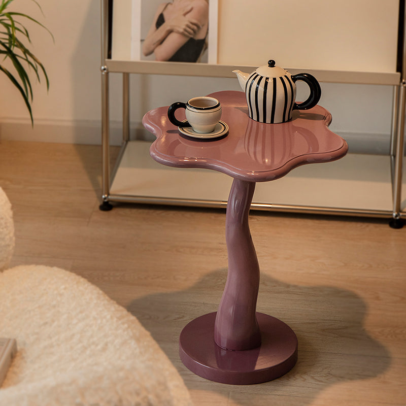 20" Tall Irregular Side Table Pedestal Solid Wood End Table Set