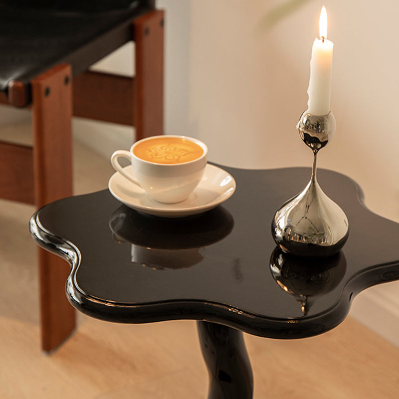 20" Tall Irregular Side Table Pedestal Solid Wood End Table Set