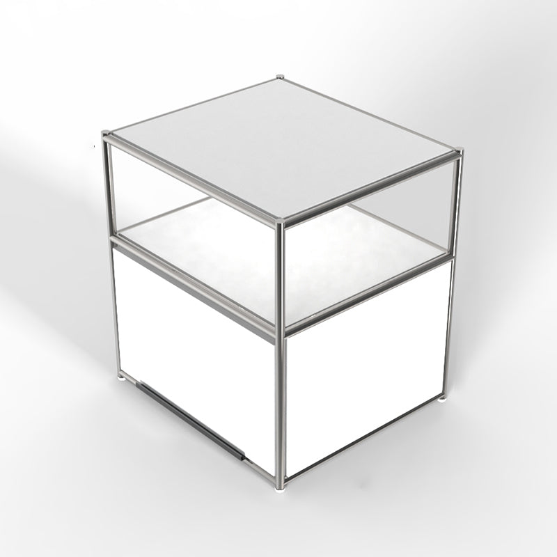 19.7" Tall Stainless Steel Side Table Rectangular End Table with Storage