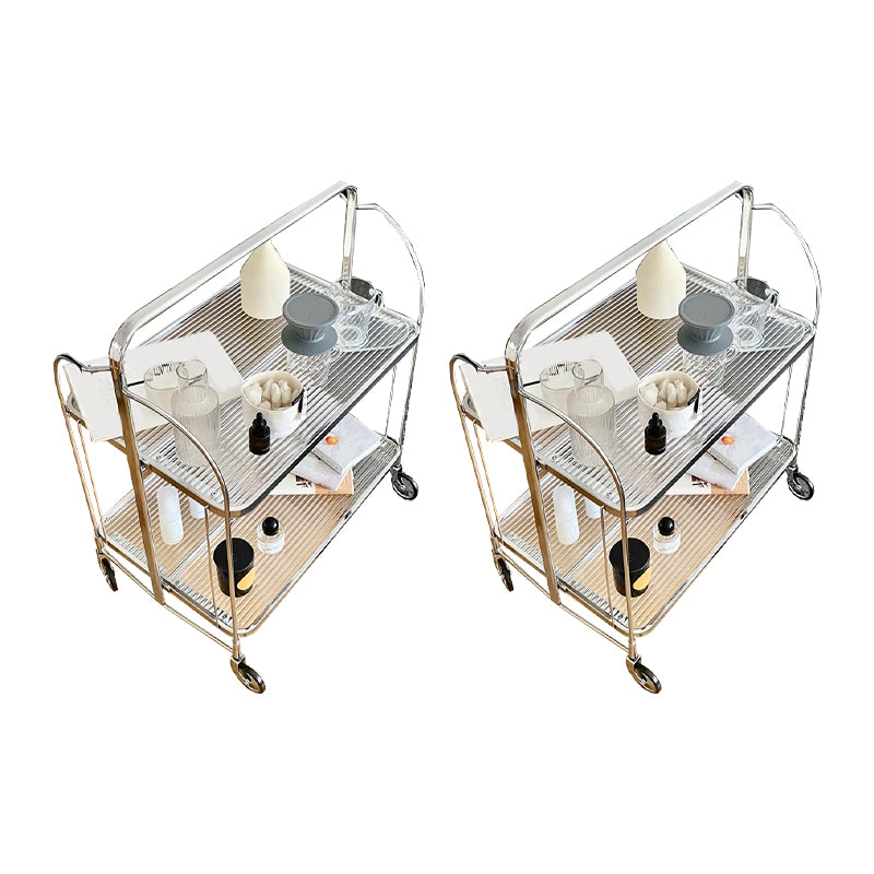 Modern Clear 23.6" End Table Rectangular Glass Side Table with Shelf