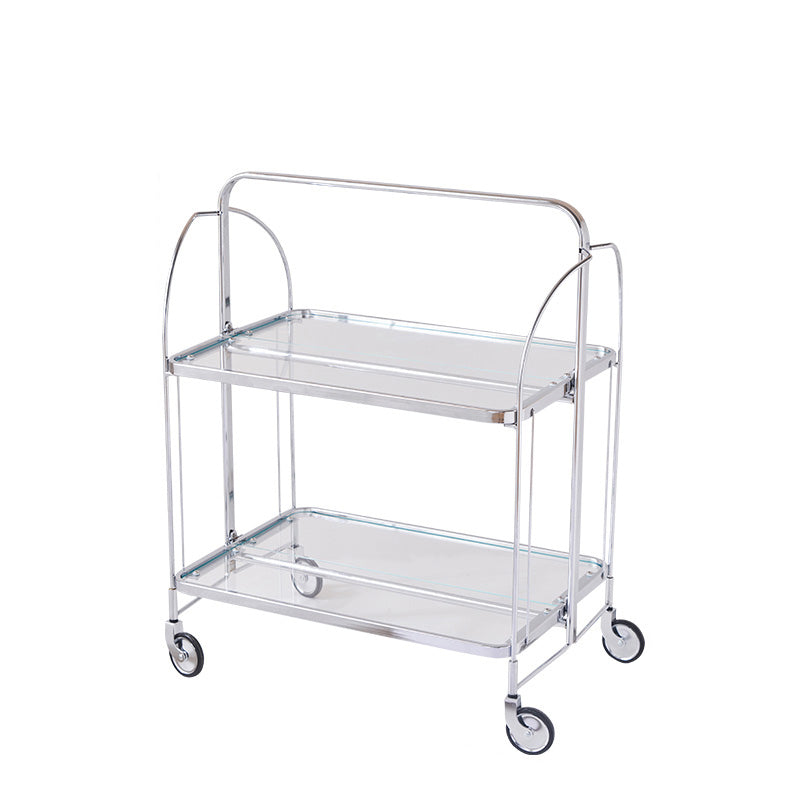 Modern Clear 23.6" End Table Rectangular Glass Side Table with Shelf