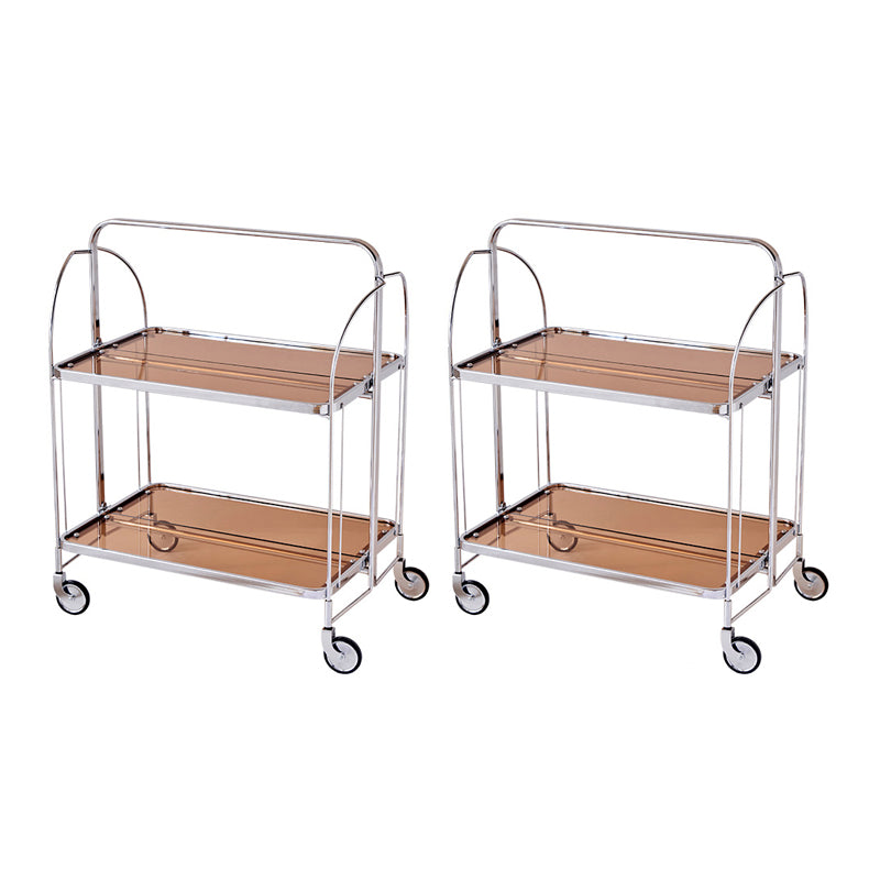 Modern Clear 23.6" End Table Rectangular Glass Side Table with Shelf