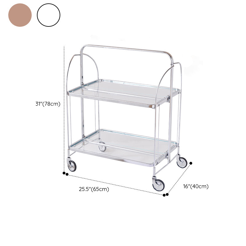 Modern Clear 23.6" End Table Rectangular Glass Side Table with Shelf