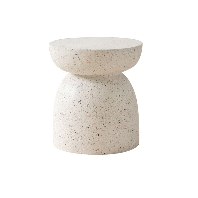 Contemporary Beige End Table 17.7" Tall Pedestal Nesting Side Tables