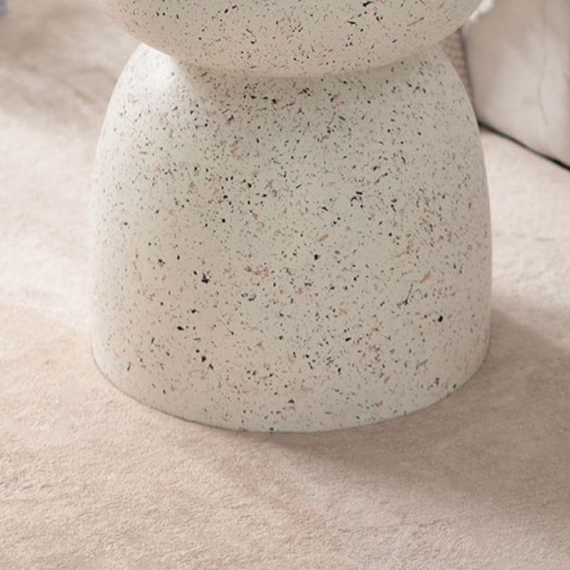 Contemporary Beige End Table 17.7" Tall Pedestal Nesting Side Tables