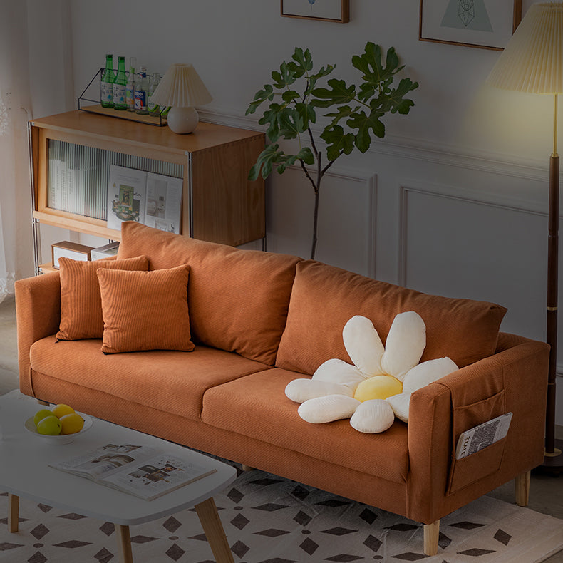 Velvet Sofa 26.77" High Scandinavian Tuxedo Arm Sofa with Storage