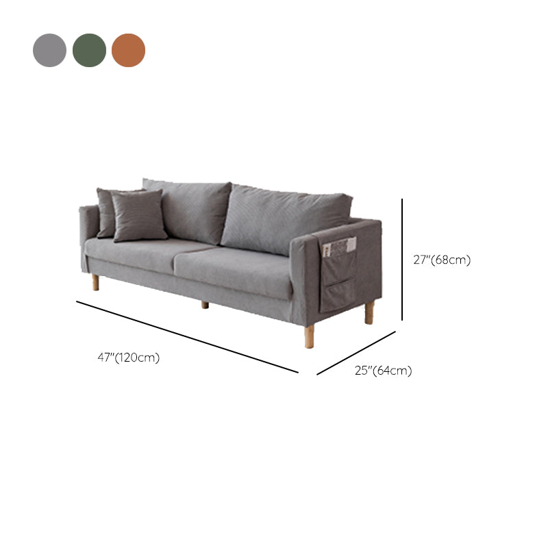 Velvet Sofa 26.77" High Scandinavian Tuxedo Arm Sofa with Storage