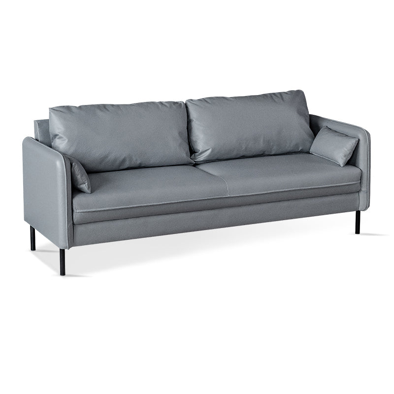 Faux Leather Sofa 29.92" High Scandinavian Square Arm Sofa for Living Room