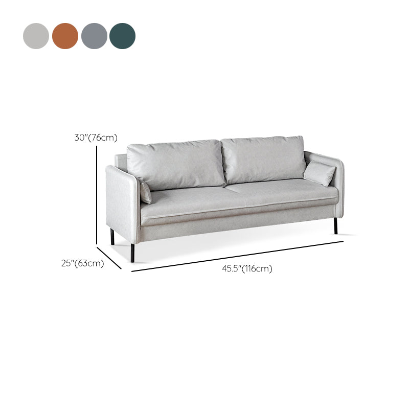 Faux Leather Sofa 29.92" High Scandinavian Square Arm Sofa for Living Room