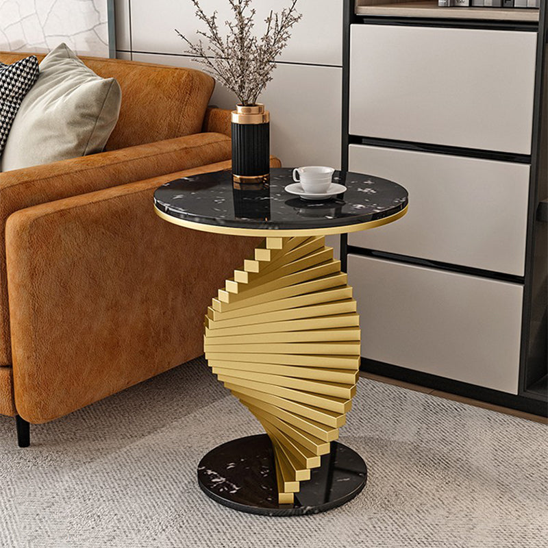 Contemporary Round Metal Coffee Table Modern Cocktail Table for Living Room