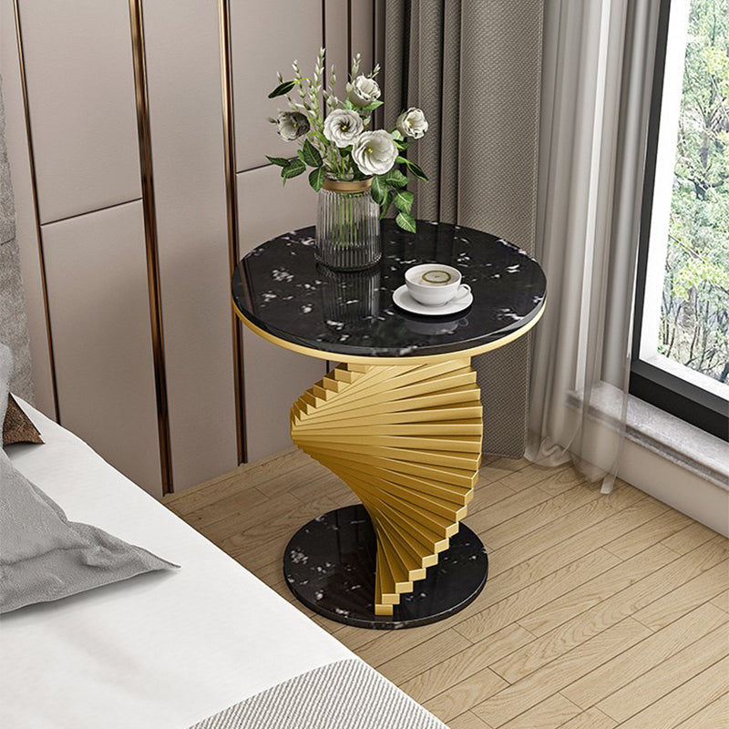 Contemporary Round Metal Coffee Table Modern Cocktail Table for Living Room