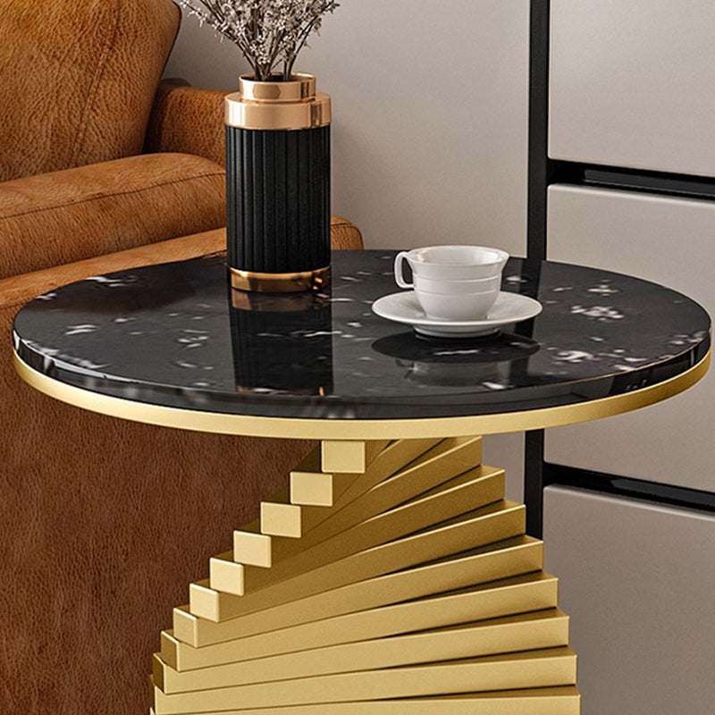 Contemporary Round Metal Coffee Table Modern Cocktail Table for Living Room