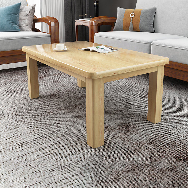 Modern 4 Legs Rectangle Cocktail Table Solid Wood Coffee Table