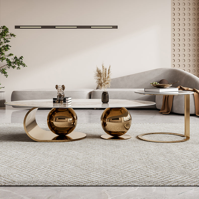 Simple Abstract Coffee Table Slate Top Geometric Coffee Coffee or End Table