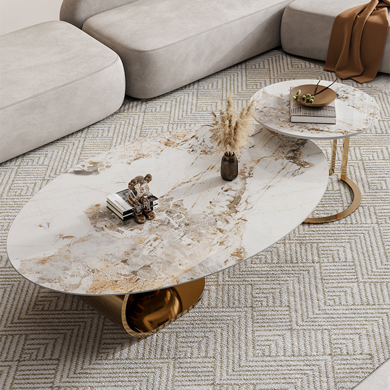 Simple Abstract Coffee Table Slate Top Geometric Coffee Coffee or End Table