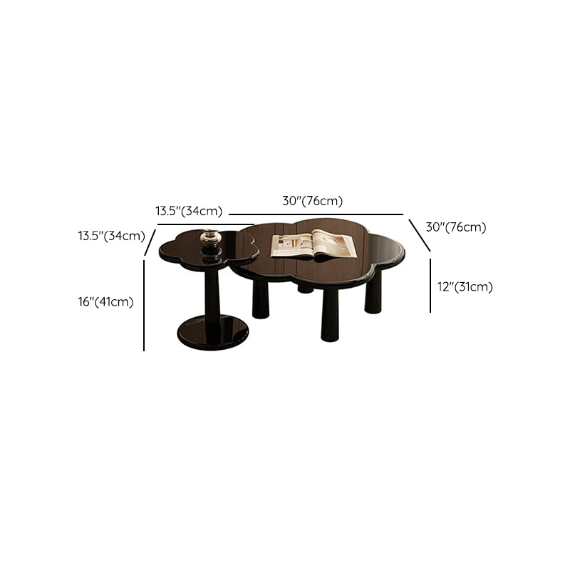 Simple Black Coffee or End Table Contemporary Coffee Cocktail Table with 4 Legs