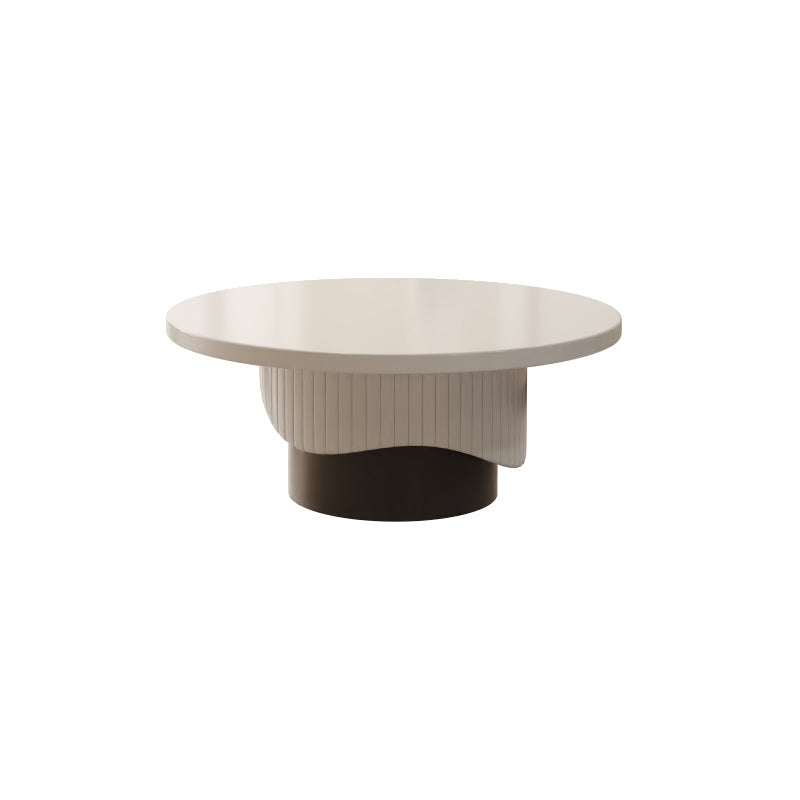 Contemporary Cocktail Table Round Pedestal Wood Coffee Cocktail Table