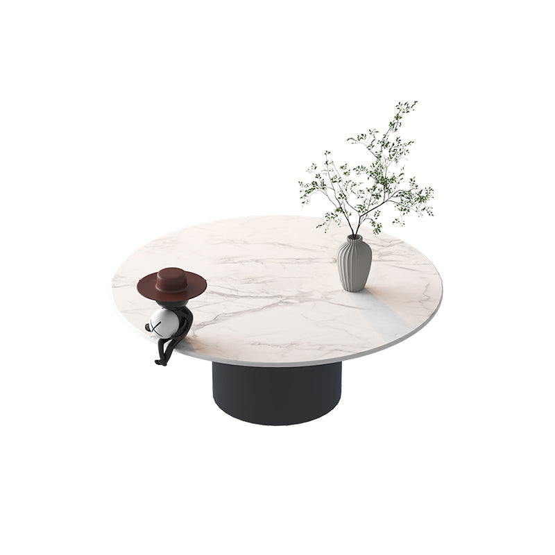 Contemporary Cocktail Table Round White Pedestal Coffee Cocktail Table