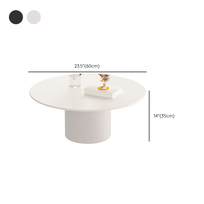 Contemporary Cocktail Table Round White Pedestal Coffee Cocktail Table
