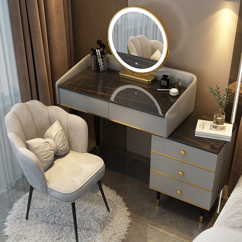 Wooden Vanity Desk Storage Box Vanity Dressing Table for Bedroom