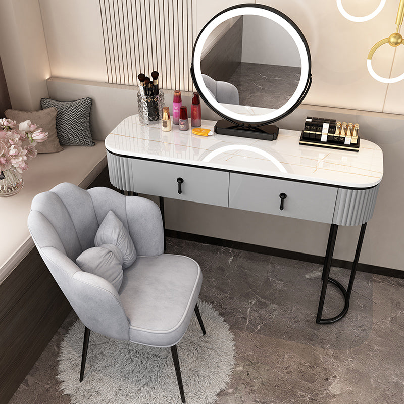 Lighted Mirror Makeup Vanity Storage Box Vanity Dressing Table for Bedroom