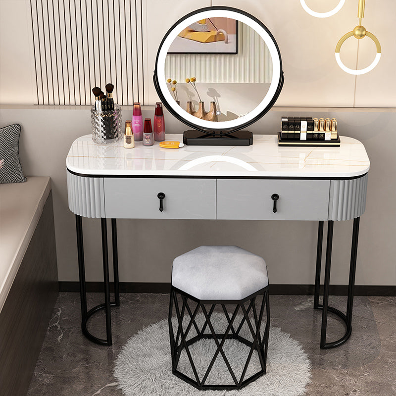 Lighted Mirror Makeup Vanity Storage Box Vanity Dressing Table for Bedroom
