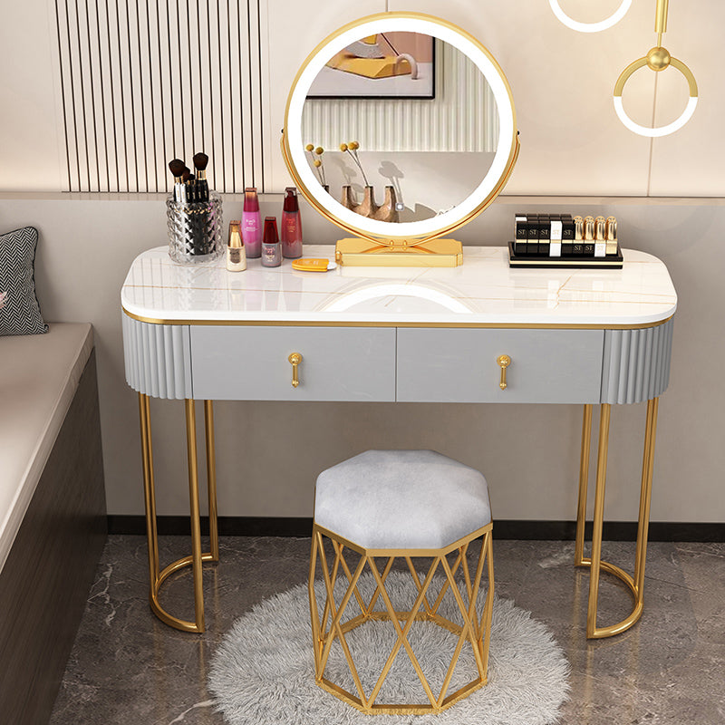 Lighted Mirror Makeup Vanity Storage Box Vanity Dressing Table for Bedroom