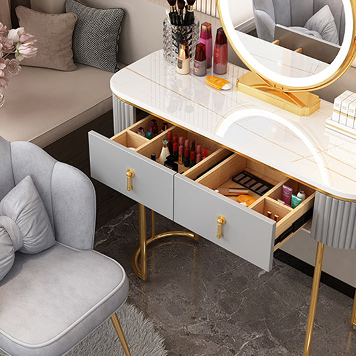 Lighted Mirror Makeup Vanity Storage Box Vanity Dressing Table for Bedroom