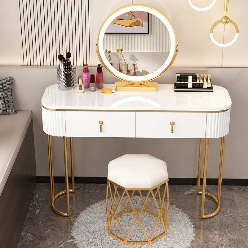Lighted Mirror Makeup Vanity Storage Box Vanity Dressing Table for Bedroom