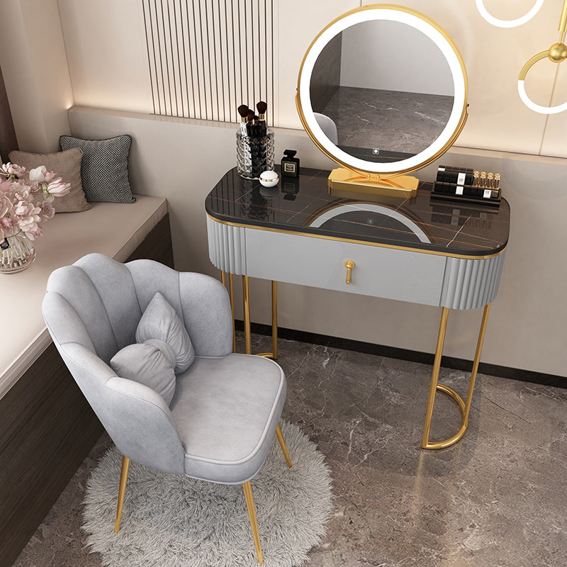 Lighted Mirror Makeup Vanity Storage Box Vanity Dressing Table for Bedroom