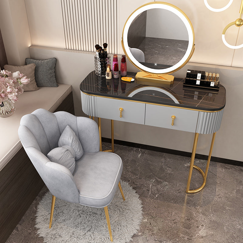 Lighted Mirror Makeup Vanity Storage Box Vanity Dressing Table for Bedroom