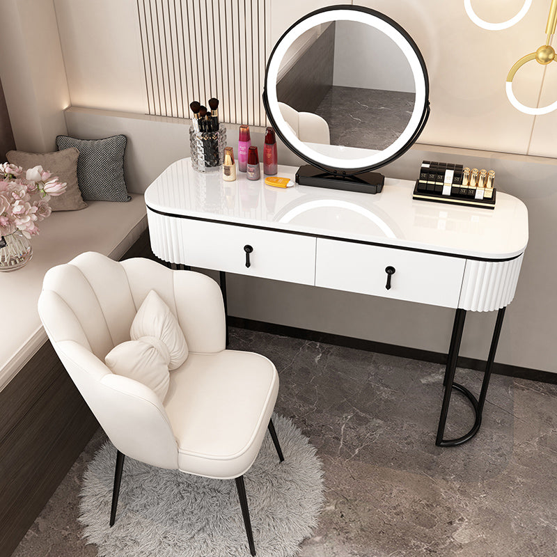 Lighted Mirror Makeup Vanity Storage Box Vanity Dressing Table for Bedroom