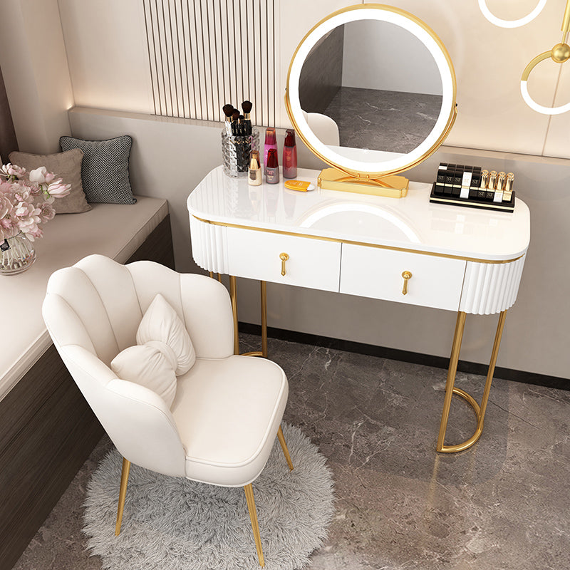 Lighted Mirror Makeup Vanity Storage Box Vanity Dressing Table for Bedroom