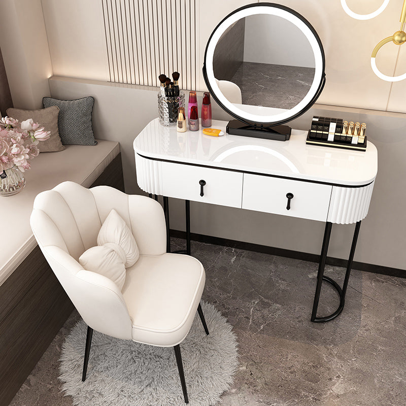 Lighted Mirror Makeup Vanity Storage Box Vanity Dressing Table for Bedroom