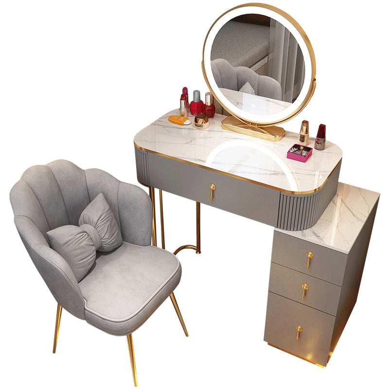 Glam Wood Vanity Dressing Table Bedroom Makeup Vanity Desk with Drawer