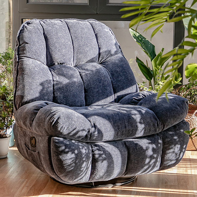 Modern Solid Color Standard Recliner Chenille Recliner Chair with Side Pocket