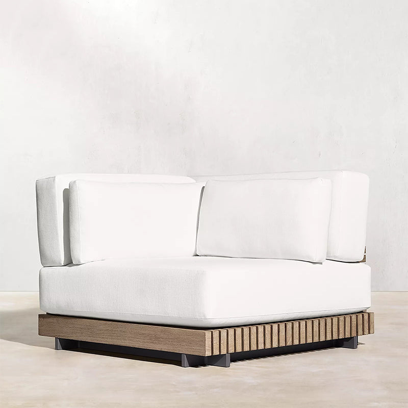 Minimalistic Solid Wood Outdoor Sectional Sofa Farmhouse Water Resistant Outdoor Sectional