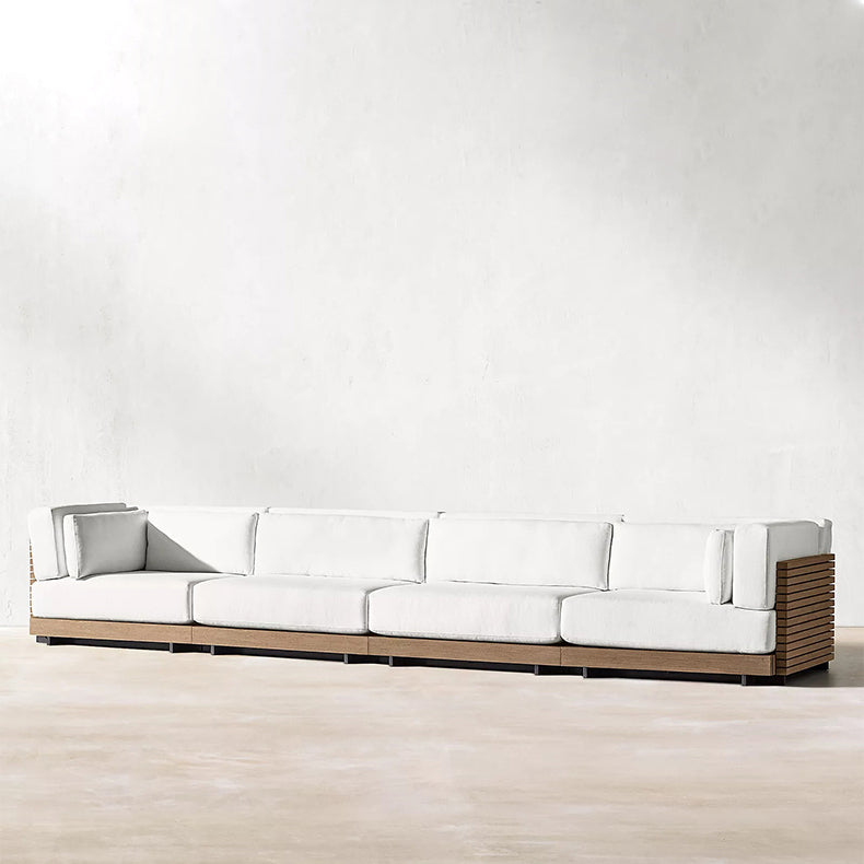 Minimalistic Solid Wood Outdoor Sectional Sofa Farmhouse Water Resistant Outdoor Sectional