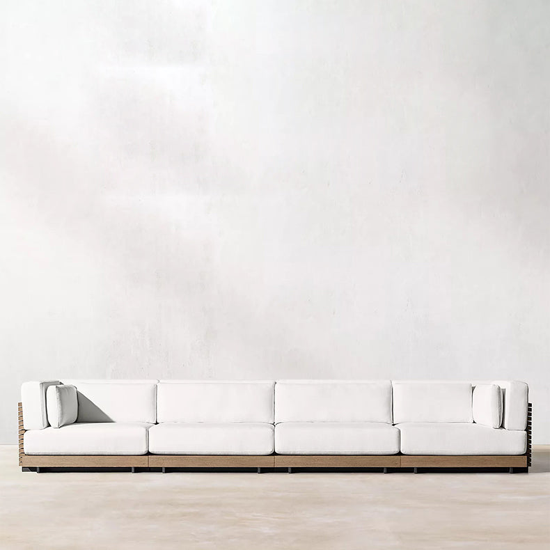 Minimalistic Solid Wood Outdoor Sectional Sofa Farmhouse Water Resistant Outdoor Sectional