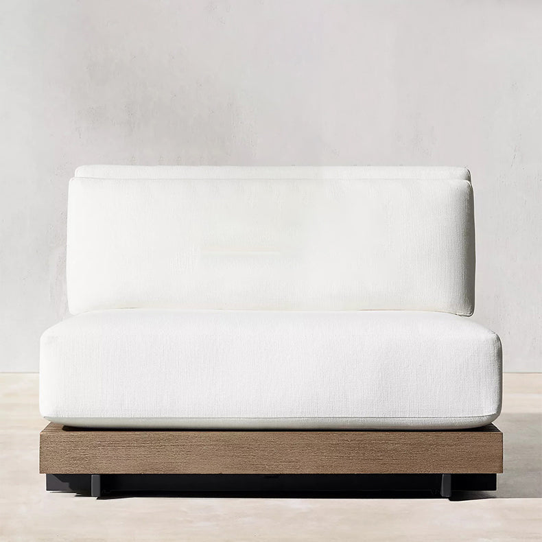 Minimalistic Solid Wood Outdoor Sectional Sofa Farmhouse Water Resistant Outdoor Sectional