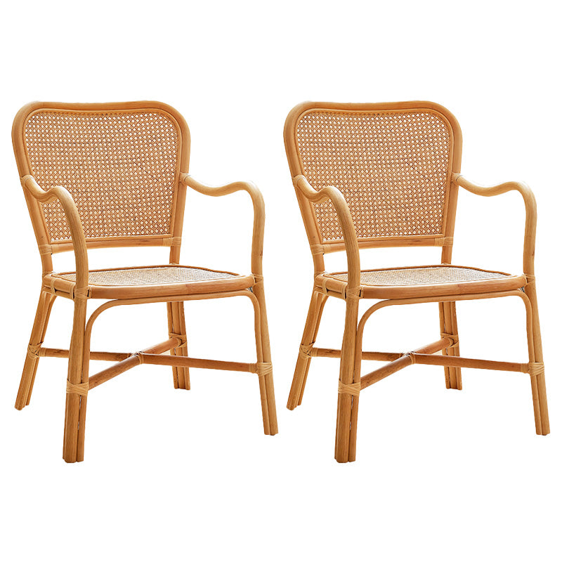 24" Wide Tropical Dining Side Chair Rattan Natural Outdoor Chair