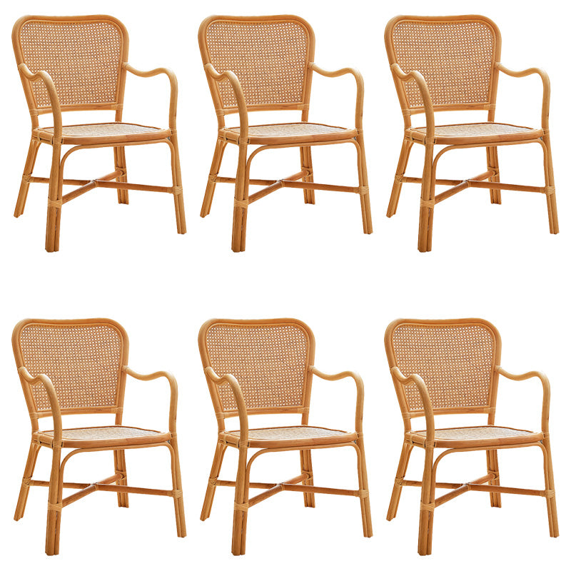 24" Wide Tropical Dining Side Chair Rattan Natural Outdoor Chair