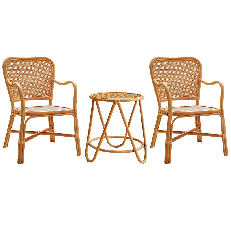 24" Wide Tropical Dining Side Chair Rattan Natural Outdoor Chair