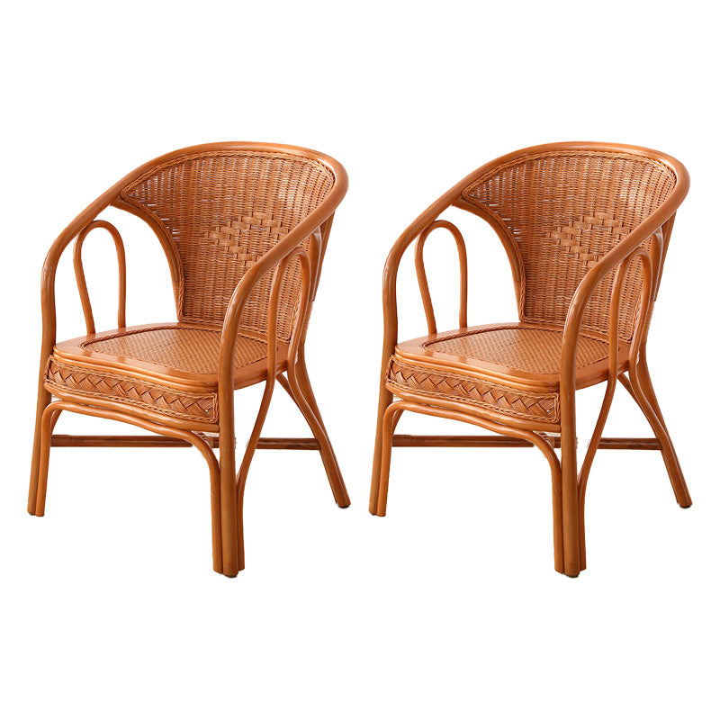 21" Wide Tropical Rattan High Backrest Outdoor Chair with Arm