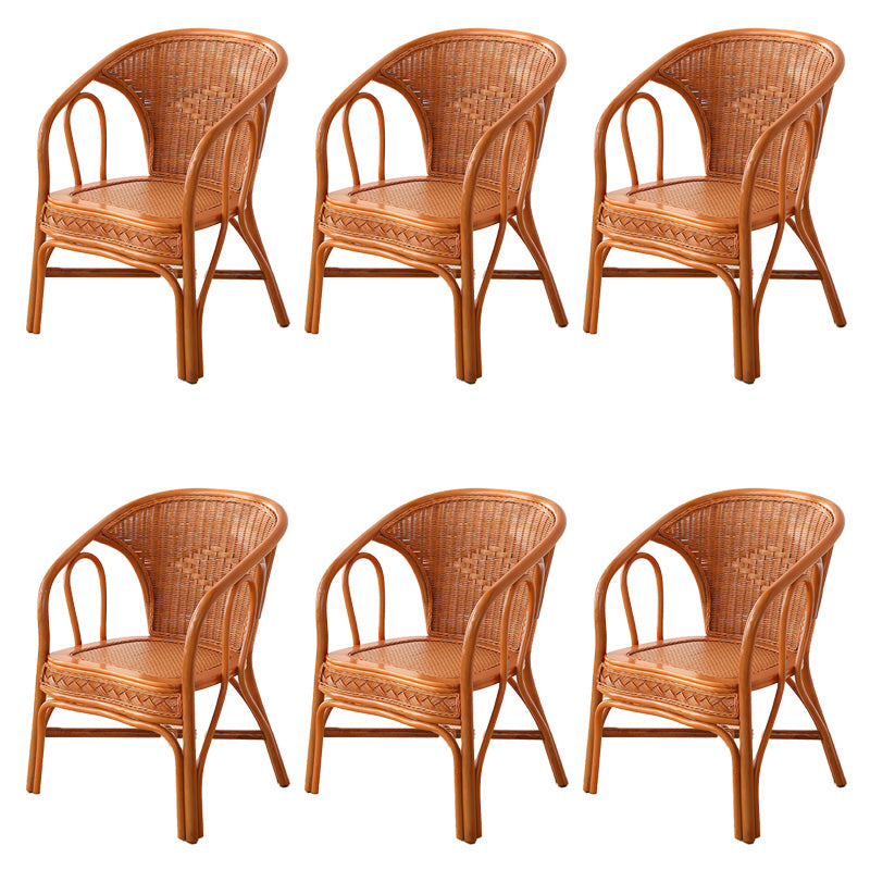 21" Wide Tropical Rattan High Backrest Outdoor Chair with Arm