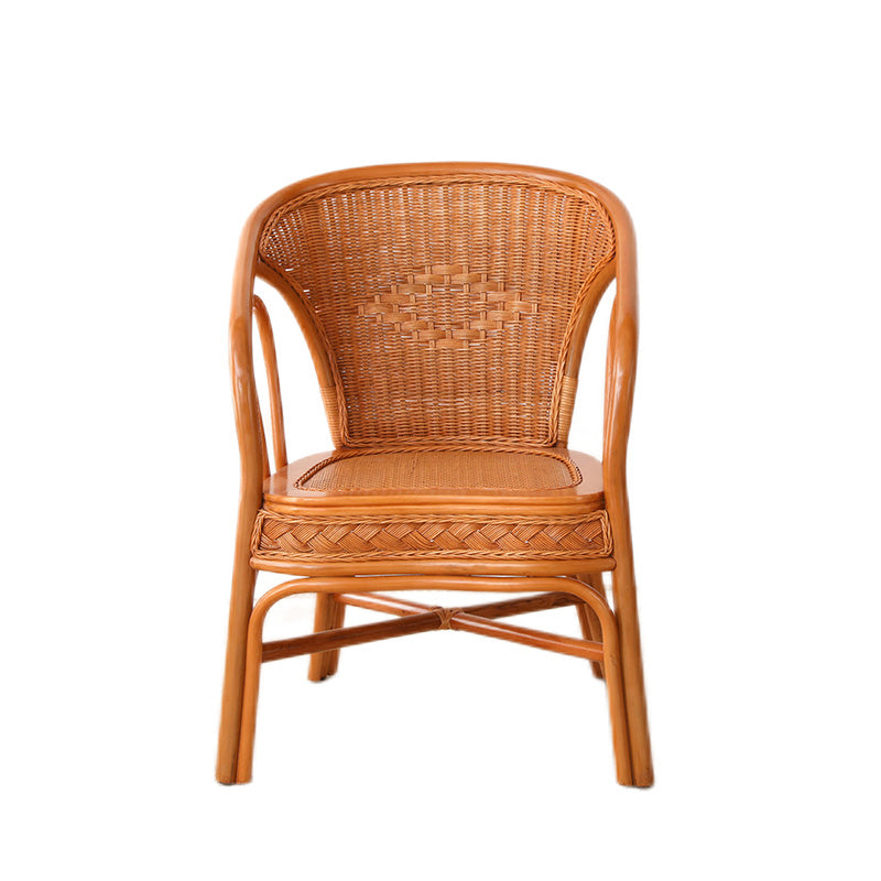 21" Wide Tropical Rattan High Backrest Outdoor Chair with Arm