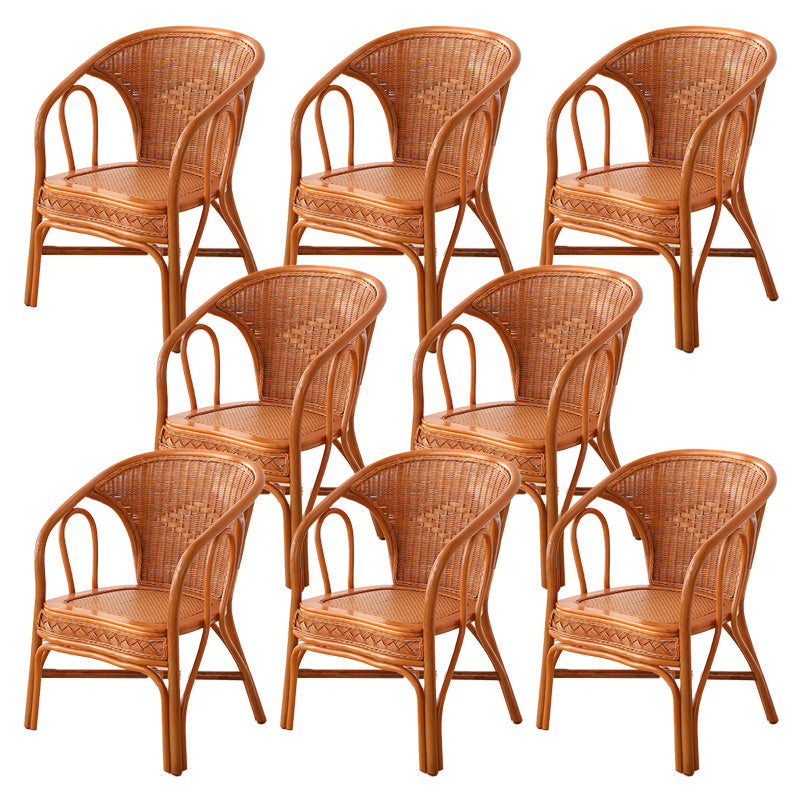 21" Wide Tropical Rattan High Backrest Outdoor Chair with Arm